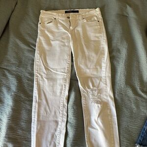 Women's White Distressed Jeans